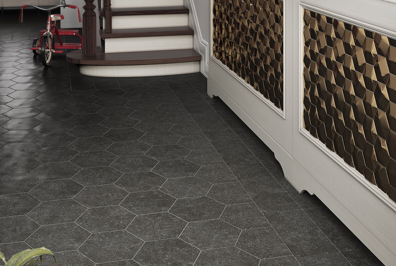 CORALSTONE HEXAGON BLACK